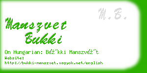 manszvet bukki business card
